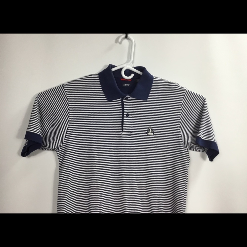 Izod men’s Polo Shirt Size M blue/white #11